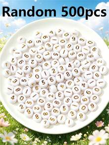 500/1000/1 包黑色壓克力字母珠 4x7mm - A 到 Z 字母吊飾，適用於 DIY 手鍊、項鍊、鑰匙圈和珠寶製作材料 - 彩色 - 查看 35