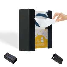 4.33 Inch Wide Magnetic Paper Towel Holder For Fridge, Magnetic Dryer Sheet Holder, Glove Box Holder For Kitchen, Black - Black - View 1