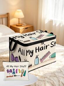 Hair Products Storage Box With Lid, Foldable Storage Box, Organizer Box, Large Capacity, Book Organization, Holiday Gift, Office Organization, Underbed Storage, Rental Home Organization, Suitable For Work, School, Dorm Storage, Back To School, Travel Essentials, Dorm Essentials, Wedding Bride Gift, Mother's Gift, Birthday Gift, Holiday Souvenir, Back To School Gift, Graduation Gift - Multicolor - View 5