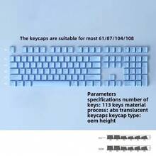 Multi-Color Semi-Transparent Character OEM Profile ABS Double-Shot 113 Keys Keycaps Compatible With All MX-Type Mechanical Keyboard Switches - View 19