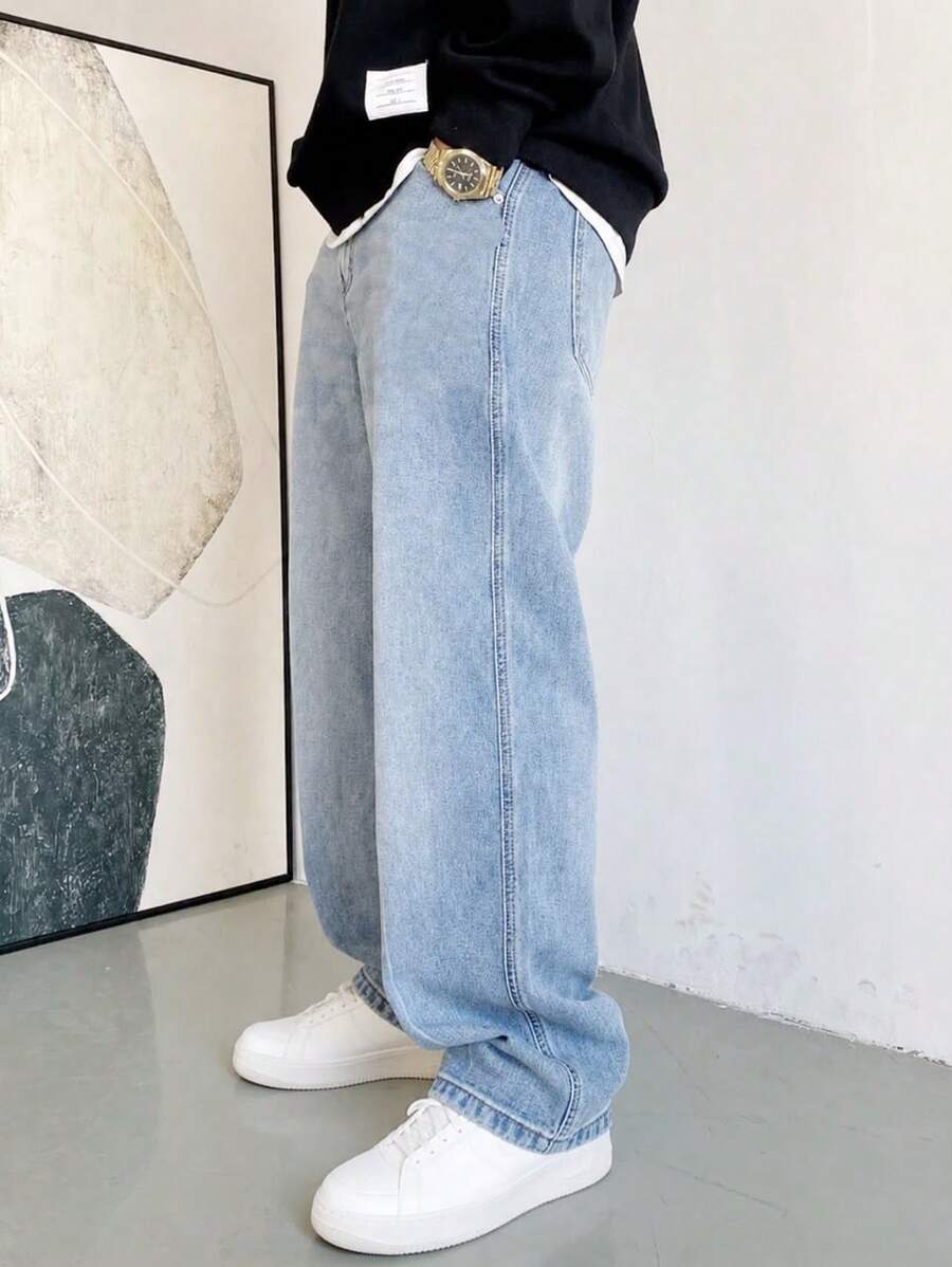 Calça Jeans Baggy Calça Balão Larga Corte Reto Carpenter UNISEX
