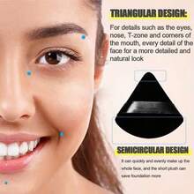 1/3pcs Triangle Powder Puff, Setting Powder Puff, Fan-Shaped Powder Puff, Fingertip Powder Puff, A Specialized Beauty Tool For Individuals And Makeup Artists, Compatible With Mirrors Featuring An Owl Design – An Ideal Gift For Women, A Complimentary Item With No Cost. - Multicolor - View 3