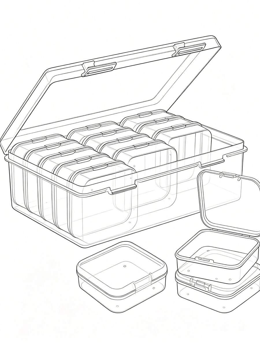 7pcs Transparent Nail Storage Box, Suitable For Fake Nails/Accessories/False Eyelashes/Cosmetics/Office Supplies/DIY Crafts, Small Item Storage Organizer, Cosmetic Storage Box, Vanity, Bathroom Storage, Room Decor, Wedding Decor, Desktop Storage Box, Christmas Home Decor, Back To School Dorm Essentials.