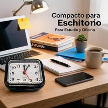 Unisex Classic Style Square Table Clock For Bedroom And Office - Black - View 2