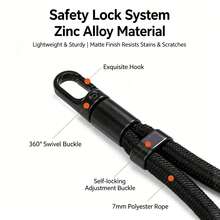 Multi-Color Durable Phone Lanyard With Zinc Alloy Safety Buckle, Outdoor Commute Anti-Loss Portable Wrist Strap, 7mm Thickened Adjustable Wear-Resistant Rope Body + Fabric Inner Insert, Precision Woven Fade-Resistant And Anti-Pilling - Short Lanyard With Gasket, Multi-color - View 5