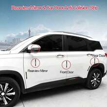 2pcs/4pcs Car Exterior Stickers, Rearview Mirror Reflective Strips, Glow-In-The-Dark Warning Stickers, Car Body Decoration, Anti-Collision Colorful Reflective Stickers - A - View 3