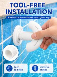 1pc/Set Universal Pool Fountain Nozzle, Available In Various Colors, ABS, Tool-Free Installation, Adjustable Fan-Shaped Flow, Pool Cooling & Oxygenation For Above-Ground And In-Ground Pools - Multiple Styles - View 5