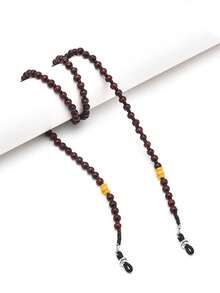 1/2pcs Personalized Beaded Glasses Chain, Fashion Round Bead Glasses Lanyard, Anti-Drop Glasses Clip Hanging Chain - Multicolor - View 10