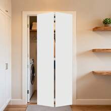 Dual 2Panel Cottagestyle Door 3/4" Thick 28 In. X 84 In. Solid Core White Finished Vinyl Bi-Fold Door With Hardware Kit - Milk White - View 5