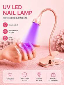 LED Gooseneck UV Nail Lamp, 3W Flexible Lamp Head, Anti-Discoloration Technology, 30s Fast Drying Gel Nail Polish, Plug And Play Portable Design, Suitable For Home DIY Nail Salon, Perfect Gift For Women, Christmas And Valentine's Day - Multicolor - View 2