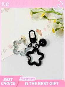 20/10/5/1pc Star Bell Keychain Hollow Star Pendant Key Chain With Bell Resin Five-Pointed Star Key Ring Pendant Clip Alloy Rotating Buckle, Suitable For Bags Backpacks Keys Decoration - A - View 9