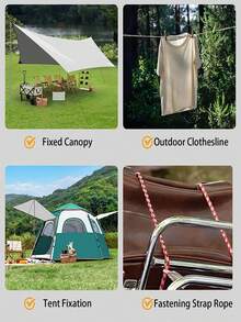 8PCS. 16PCS Windproof Outdoor Tent And Awning Accessory Set | Complete Heavy-Duty Camping Waterproof Tarp Fixing Set, Includes Ground Stakes, Wind Ropes, Tarp Clips And D-Rings - Multicolor - View 5