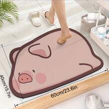 1PC Cute Diatomaceous Earth Super Absorbent Bathroom Rug, Cartoon Anti-Slip Toilet Mat Bathroom Mat Quick Dry Floor Mat | Decorative Toilet Mat | Animal Theme Mat Bathroom Decor And Accessories - Multicolor - View 4