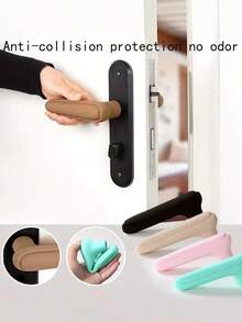 2pcs Silicone Door Handle Covers - Anti-Collision, Protective Window And Door Handle Sleeves - Multicolor - View 2