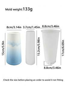 1pc Round Vertical Striped Vase Silicone Mold European Style Casting Mould For Gypsum Concrete Epoxy Resin Hydroponic Planter Pen Holder Dried Flower Container DIY Home Decor Handmade Birthday Gift - A - View 13