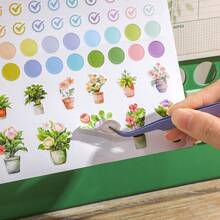 2027 Desktop Calendar With Stickers Labels, Portable Schedule Table Planner Daily Monthly Date Organizer Desk Weekly Calendars Green For New Year Decor Home Office Supplies Presents Birthday - Single Piece - View 7
