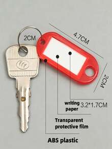 100/50/10 Plastic Keychains With Ring And Label Window, 10 Assorted Colors - Multicolor - View 3