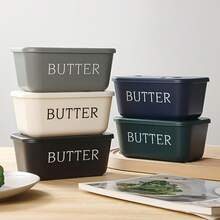 Butter Storage Box With Integrated Knife And Lid, Stainless Steel Cutter For Easy Slicing, Keeps Refrigerator Organized And Hygienic. 1 Set Butter Dish Kit, Includes Stainless Steel Butter Knife, Cheese Box, Cheese Slicer, Refrigerator Storage Box, Suitable For Home Kitchen, Outdoor Picnic And Camping - Butter Dish - View 9