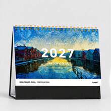 1pc Van Gogh Style 2D Art Cover Desk Calendar, Classic Paintings Presenting Dreamy Landscapes, Adding Artistic Atmosphere To Daily Office, School And Company Scenes. Can Be Used For Schedule Planning And Monthly Organization, Helping You Arrange Your Life Orderly. 2027 New Start, "INHALE CHAOS, EXHALE CONSTELLATIONS" Inspires The Beginning Of A Wonderful Year. - Desk Calendar - View 10