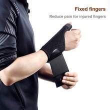 1pc Rigger Finger Sleeve Guard, Breathable Wrist Thumb Finger Support Brace - Black - View 4