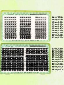 Sibeuna 360片 4款混色 D捲度自然豐盈蓬鬆 200D 接睫毛書本套組，DIY簇狀假睫毛，適合派對、旅行、度假、海灘妝容 - D - 查看 5