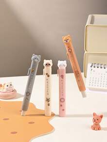 1pc/2/4pcs Cat Paw Push-Pull Eraser, Retractable Pen-Shaped Eraser, Aesthetic Clean No Residue Cute Student Stationery, Great For Daily Homework Revision, Sketching, Hand Account Modification And Exam Use - Multicolor - View 2