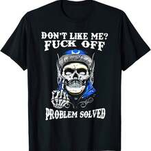 If You Don't Like Me, Just Leave Me Alone, Problem Solved!Funny T-Shirt - 黑色 - 查看 7