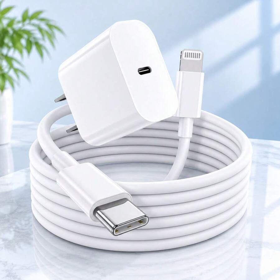 Set Pengisi Daya Cepat 30W, Adaptor Dinding USB C 30W + Kabel Pengisian Cepat Sinkronisasi Data Efisiensi Tinggi 6,6 kaki/200 cm Kompatibel dengan iPhone 14/13/12/11 Pro Plus/XS/XR/8/7/9/ Series - Steker Tipe AS A (110-127V) - View 1