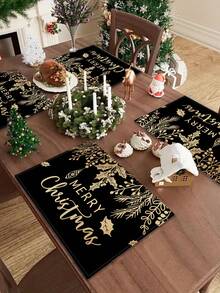 1/2/4/5/6/8pcs Digital Printed Placemats, Christmas Pattern Printed Placemats Table Decor, Suitable For Daily, Holiday, Party, Birthday, Wedding, Dinner, Kitchen, Dining Room And Home Textile Decoration - Multicolor - View 5