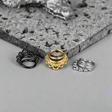 1pc Multi-Loop Hinged Septum Clicker Ring, 316L Stainless Steel Hypoallergenic Click Closure Nose Ring, Suitable For Septum, Helix, Tragus Piercing Jewelry - Round - View 5