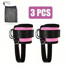 3pcs Adjustable Ankle Straps, Fitness Leg Cuffs Muscle Trainer, Hip And Leg Training Resistance Band Hook Accessories - Multicolor - View 10