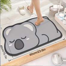 1PC Cute Diatomaceous Earth Super Absorbent Bathroom Rug, Cartoon Anti-Slip Toilet Mat Bathroom Mat Quick Dry Floor Mat | Decorative Toilet Mat | Animal Theme Mat Bathroom Decor And Accessories - Multicolor - View 5