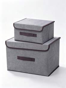 1 Multifunctional Storage Box, Fabric Storage Box, Foldable, With Lid, Suitable For Home Clothing Storage, Toy Organization, Bedroom Storage, Organizing And Storage, Bed Bottom Clothing Storage Box, Bedroom Essentials - Light Grey - View 2