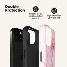 VESPOP Off-White Phone Case With A Tiger And Lily Pattern, Cute Summer Phone Case, Compatible With IPhone 18 17 Air, 16 Pro Max, 15, 14 Plus, 13, 12 Pro, 11, X, XR, XS Max, 8, And 7. - Pink - View 4