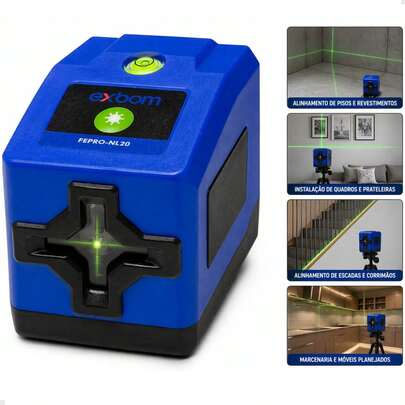 Nível Laser 3D Verde Autonivelante 2 Linhas Profissional 360 Graus para Construção