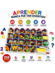 Educational Magnetic Board With 258 Letters, Numbers, And Symbols - Multicolor - View 5