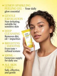 MOOYAM Lemon Sparkling Peeling Gel Gel Pengelupas Wajah Lembut, Pembersih Mendalam, Mengangkat Sel Kulit Mati Secara Nyata, Menghaluskan Kulit Kasar dan Kusam, Menampilkan Kulit Segar dan Bercahaya, Perawatan Kulit Wajah Harian yang Lembut dan Tidak Mengeringkan untuk Semua Jenis Kulit 100ml - Pembersihan menyeluruh - View 8