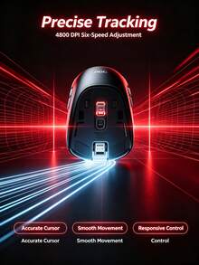 AOC Tri-Mode Wireless Gaming Mouse, 6-Level Adjustable DPI, Lightweight Esports Mouse For PC, Laptop, And Office Peripherals - View 4