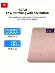[Pink Body Weight Scale]Large Capacity LCD Digital Display | Top Holiday Gift Choice. AAA Battery (Not Included) 1pc - A - View 6