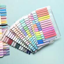 320 Hojas de Pestañas de Índice de Color Morandi PET, Marcadores de Página Transparentes Escribibles Etiquetas Adhesivas con Regla, Pegatinas de Clasificación y Anotación de Libros, Suministros Escolares de Oficina y Estudio - Unitalla - Ver 7