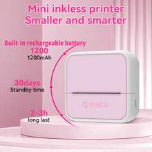 ORICO Portable Thermal Pocket Printer, 2 Inch Mini Sticker Printer, Study Notes Photo Printer, Can Be Used For Sticker Label Printing, Suitable For Diary/Journal/Travel/Notes/List/Memo And Other Uses, An Essential Little Helper For Life - Multicolor - View 5