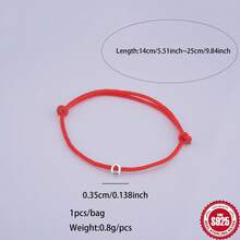 1pc 925 Silver Letter Bracelet, Couple Matching, Birthday Gift, Daily Wear, Handmade - Multicolor - View 25