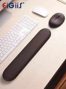 EIGIIS Soft Coffee Bean Shaped Wrist Rest, Comfortable Silicone Gel Ergonomic Pad, Cute Small Hand Pain Relief Support Cushion With Gel Filling, Suitable For Laptop, Computer, Office And Home - View 1