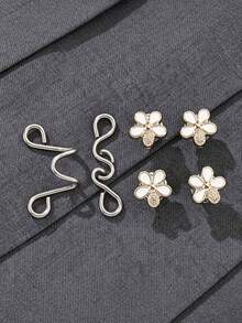 2pcs/4pcs Flower Buckle Belt Fasteners, Detachable Belt Buckle Pins, Belt Accessories, Pants Clips, No-Sew Belt Fasteners - Multicolor - View 4