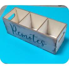 TV 3-Slot Remote Control Holder Storage Box, Desktop Organizer, Vintage White Design Desktop Control Box, Living Room Remote Control Storage Box, Home Theater Accessory, Remote Control Desktop Storage Box - Multicolor - View 11