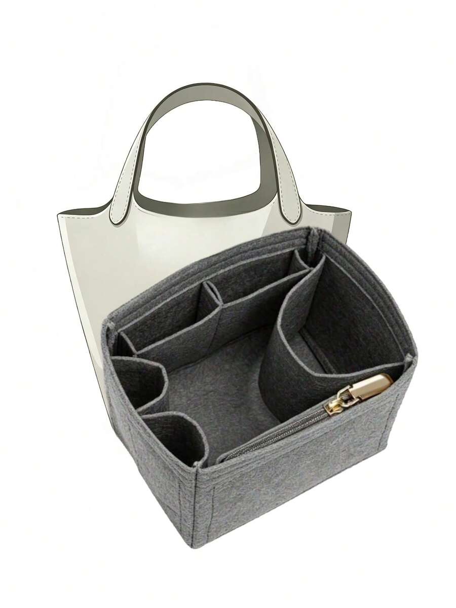 Organizador de bolso de fieltro compatible con Picotin 22 18, bolsa interior de gran capacidad y alta calidad - Gris Claro - Ver 1