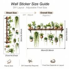可移除熱帶植物牆貼，3D綠植書架牆貼，防水PVC牆面藝術，撕貼式植物壁畫，波希米亞風綠色植物牆飾，適用於臥室、客廳、浴室、廚房、辦公室、宿舍、公寓 - 綠植牆貼 - 查看 15