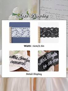 Brand New Custom Design Colorful Lace Garter Set, Personalized/Signable, Sexy Bridal Wedding Accessory, Suitable For Valentine's Day - Multicolor - View 11