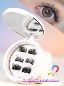3 Pairs Magnetic Half Eyelashes, Quantum Magnetic Glue-Free Natural Realistic Half Lashes, Easy To Wear - View 3