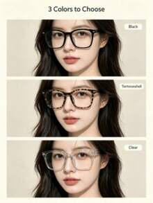 1 Pair Minimalist Elegant Multi-Function Multi-Color Geometric Transparent Full Frame Women's Non-Prescription Glasses, High-Resilience Plastic Material, Lightweight And Comfortable, Suitable For All Face Shapes, Slimming Effect, Suitable For Daily Makeup - Multicolor - View 5